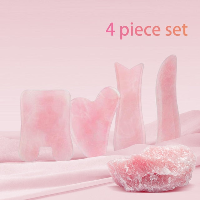 Rose Quartz Jade Roller and Gua Sha Set