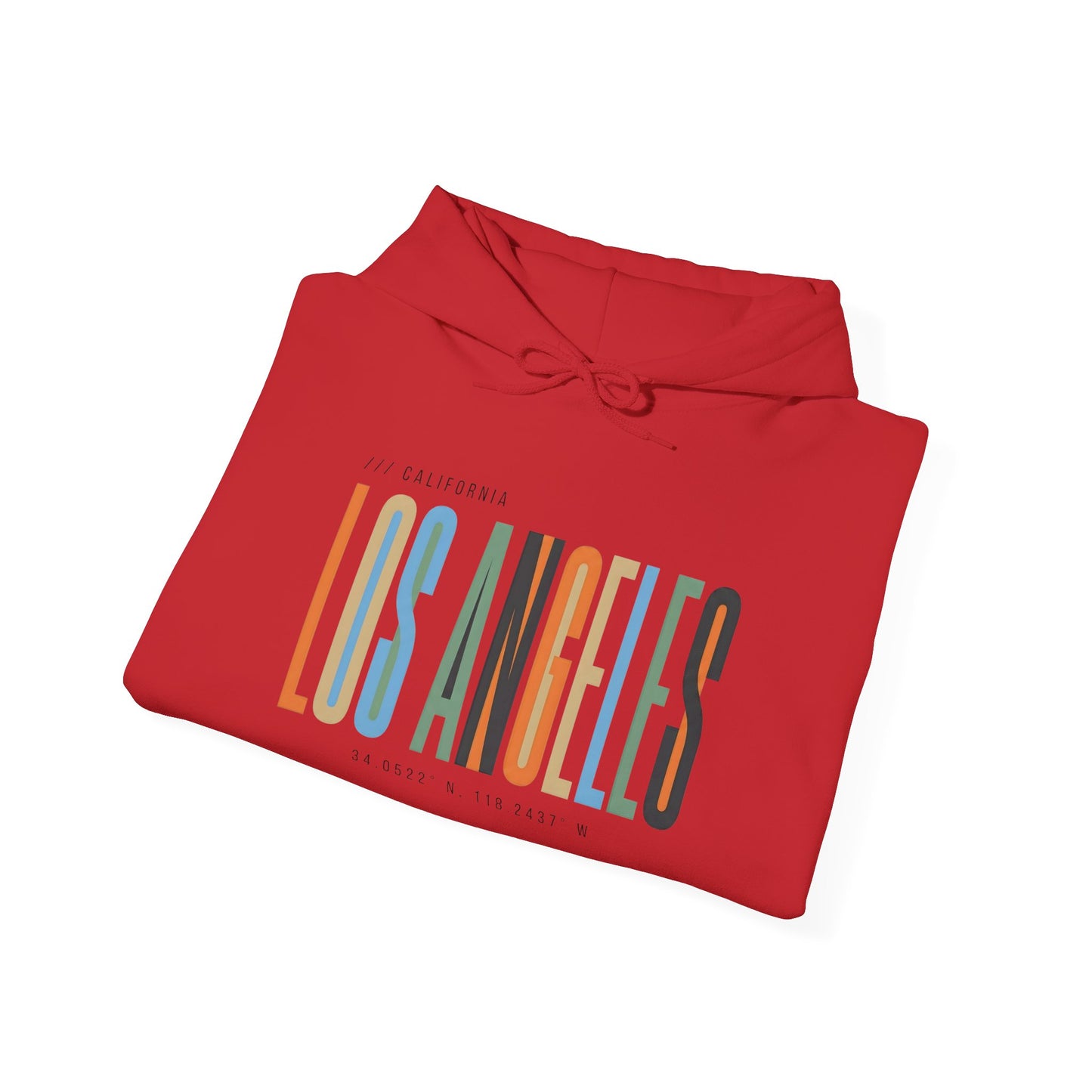 Los Angeles Colorblock Hoodie — Retro City Typography Sweatshirt