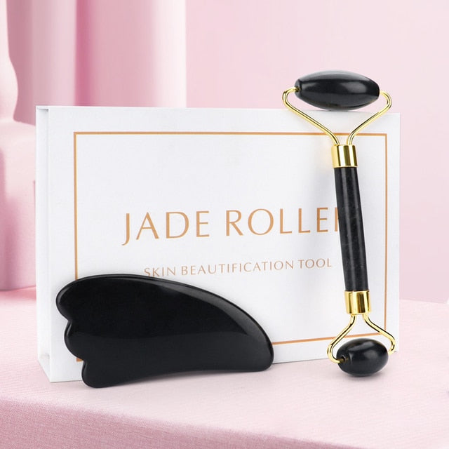 Rose Quartz Jade Roller and Gua Sha Set