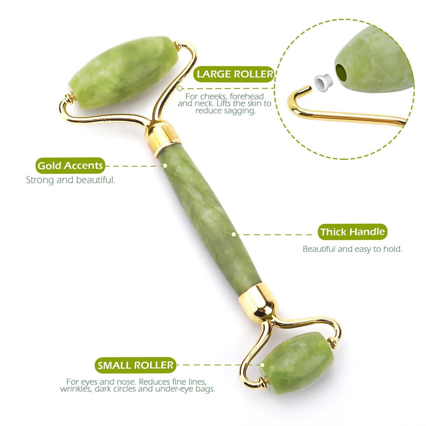 Rose Quartz Jade Roller and Gua Sha Set