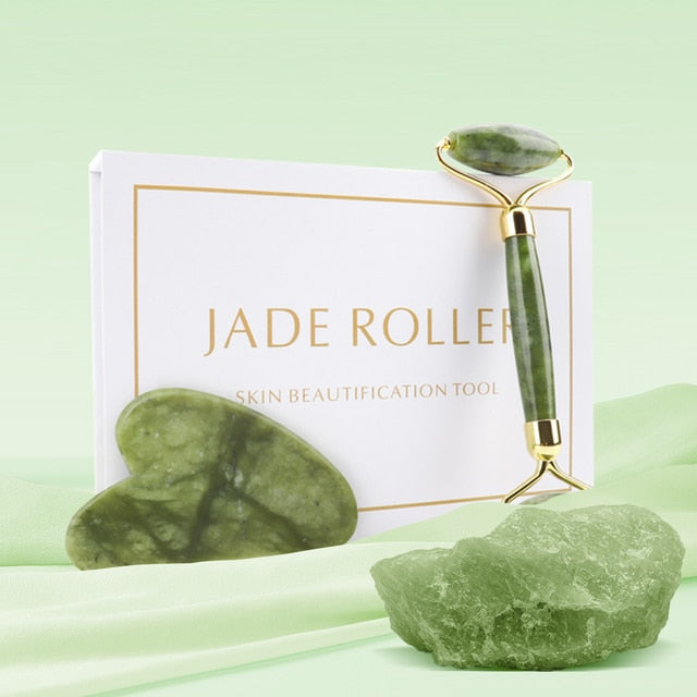 Rose Quartz Jade Roller and Gua Sha Set
