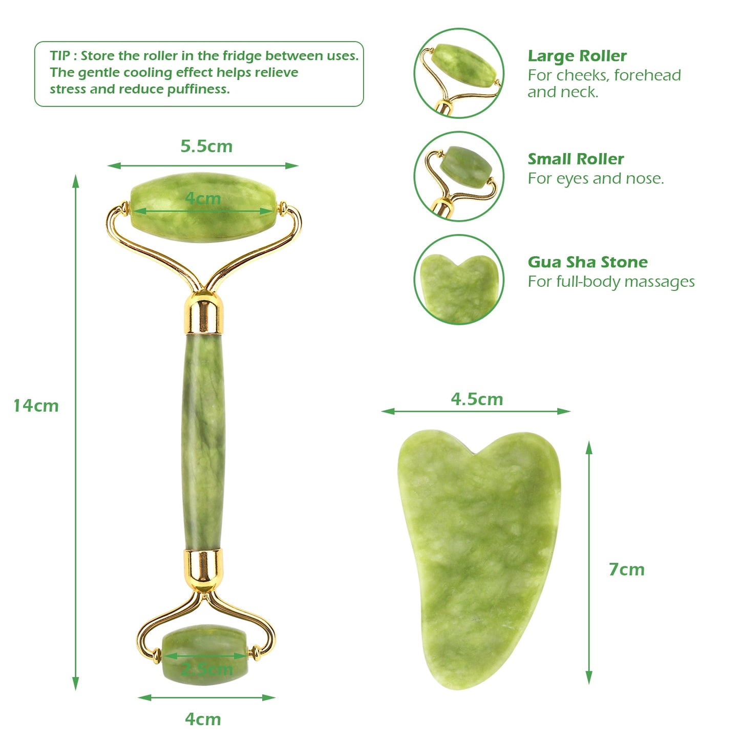 Rose Quartz Jade Roller and Gua Sha Set