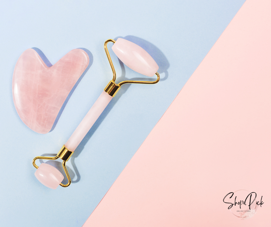 Rose Quartz Jade Roller and Gua Sha Set