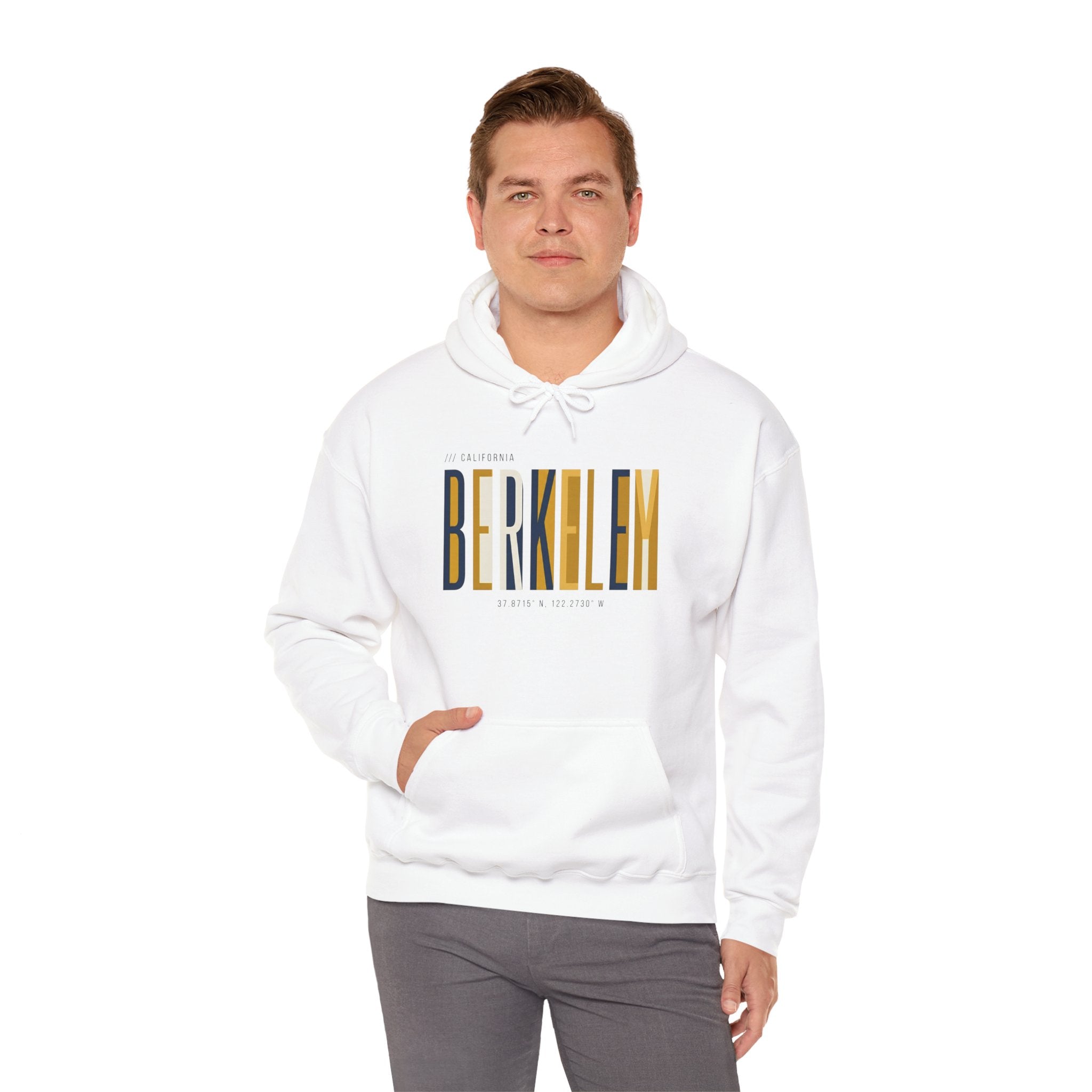 Berkeley Vertical Stripes Hoodie — Modern Collegiate Graphic Sweatshirt