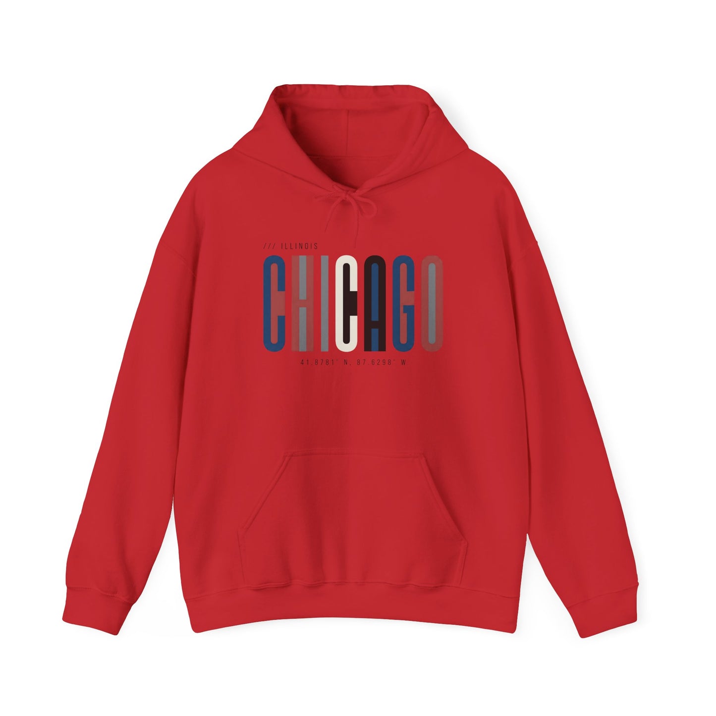 Chicago Retro Block Hoodie – Modern City Skyline Typography