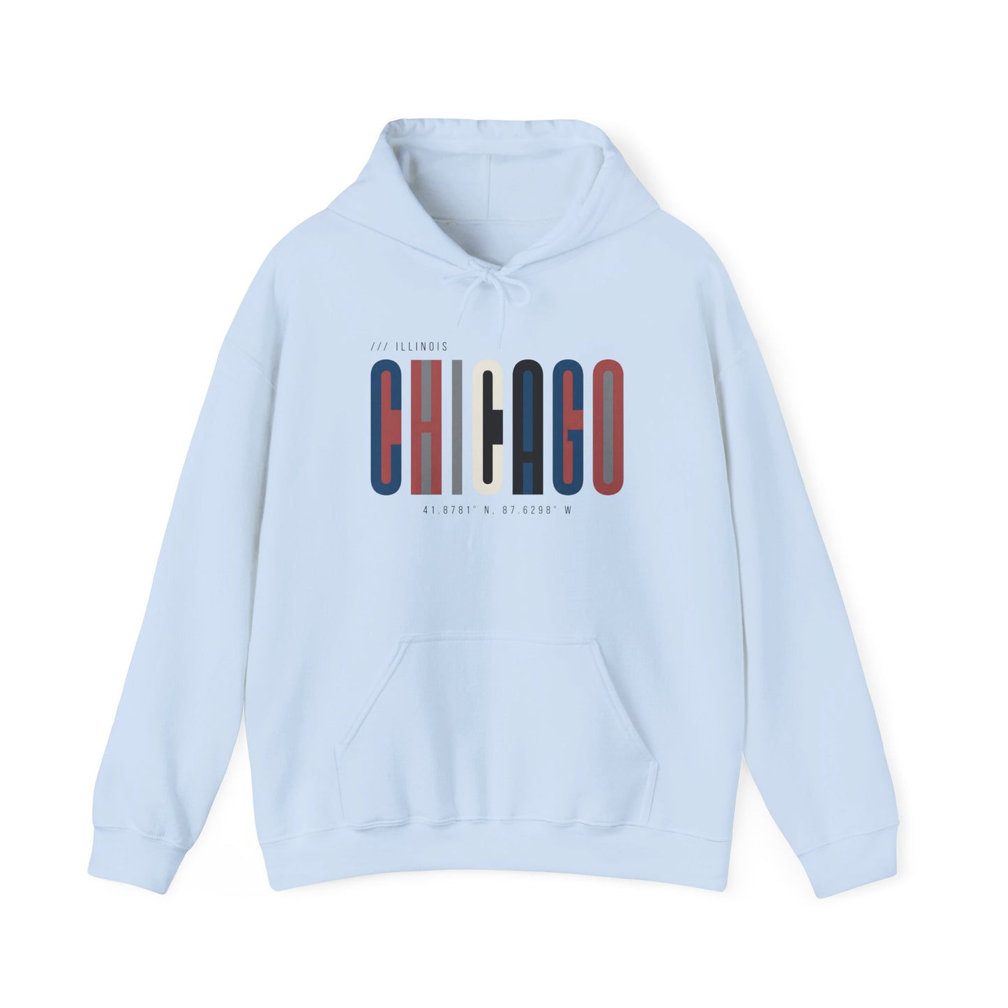 Chicago Retro Block Hoodie – Modern City Skyline Typography