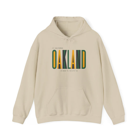 Oakland Retro Stripe Hoodie — Vintage City Pride Sweatshirt