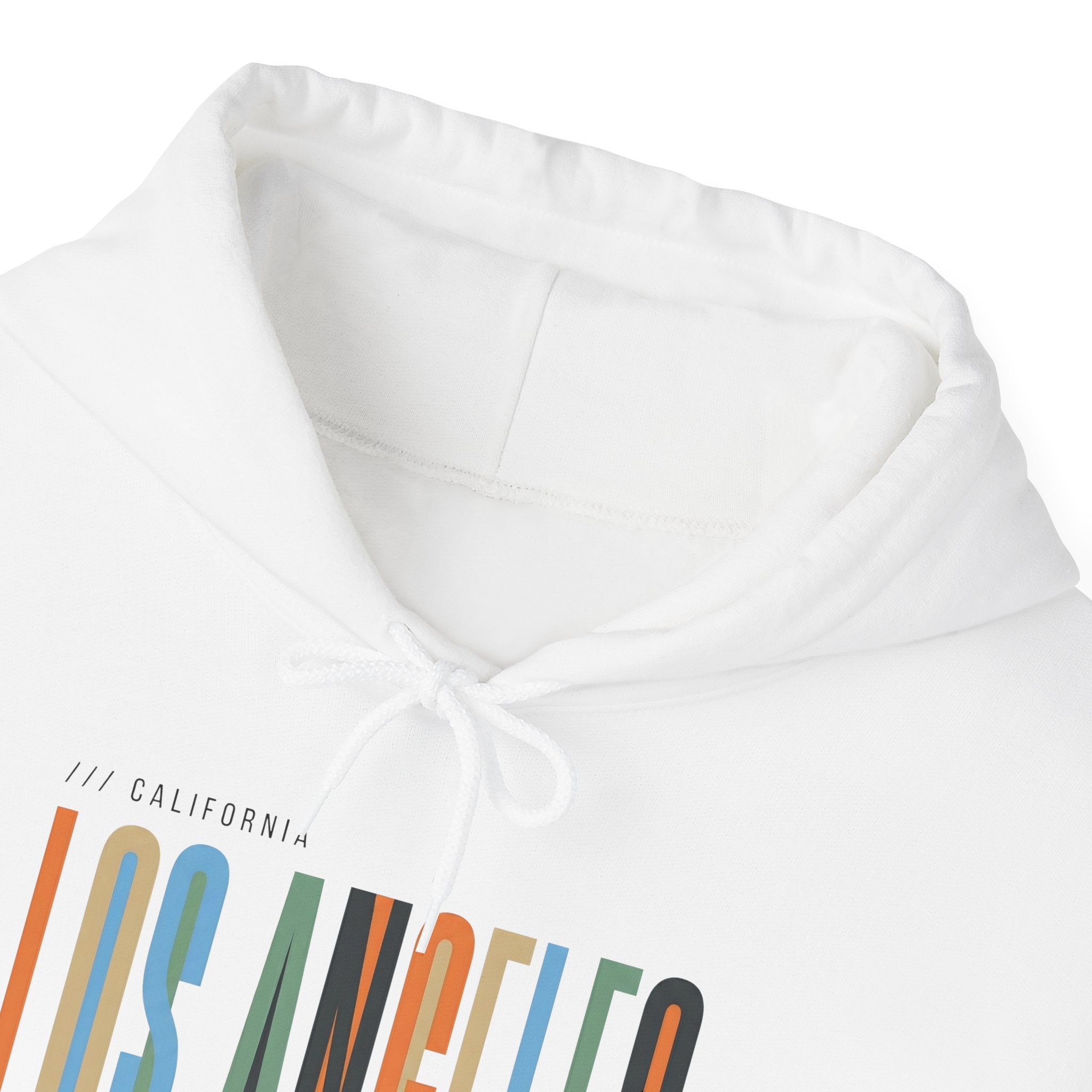 Los Angeles Colorblock Hoodie — Retro City Typography Sweatshirt