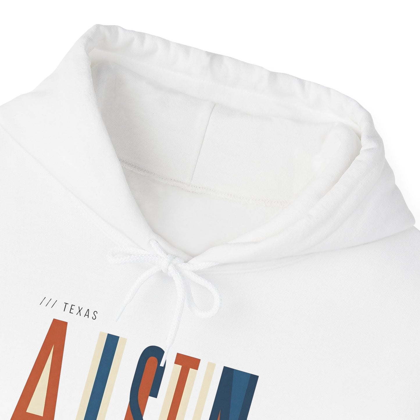 Austin Retro Block Hoodie — Minimalist City Typography Pullover