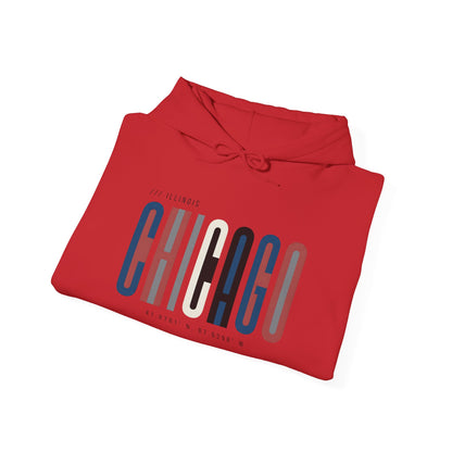 Chicago Retro Block Hoodie – Modern City Skyline Typography