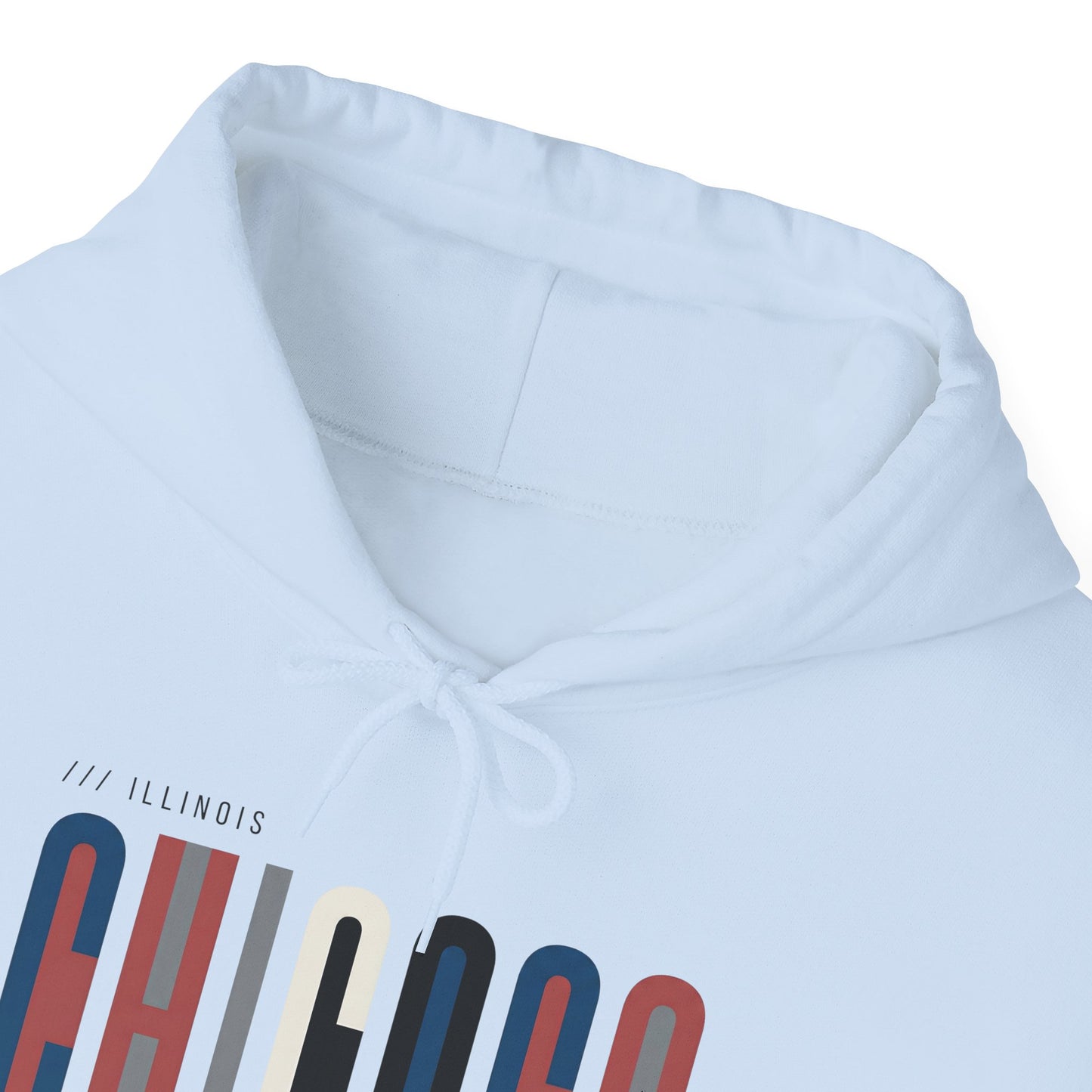 Chicago Retro Block Hoodie – Modern City Skyline Typography