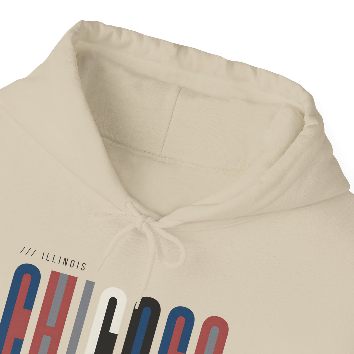 Chicago Retro Block Hoodie – Modern City Skyline Typography