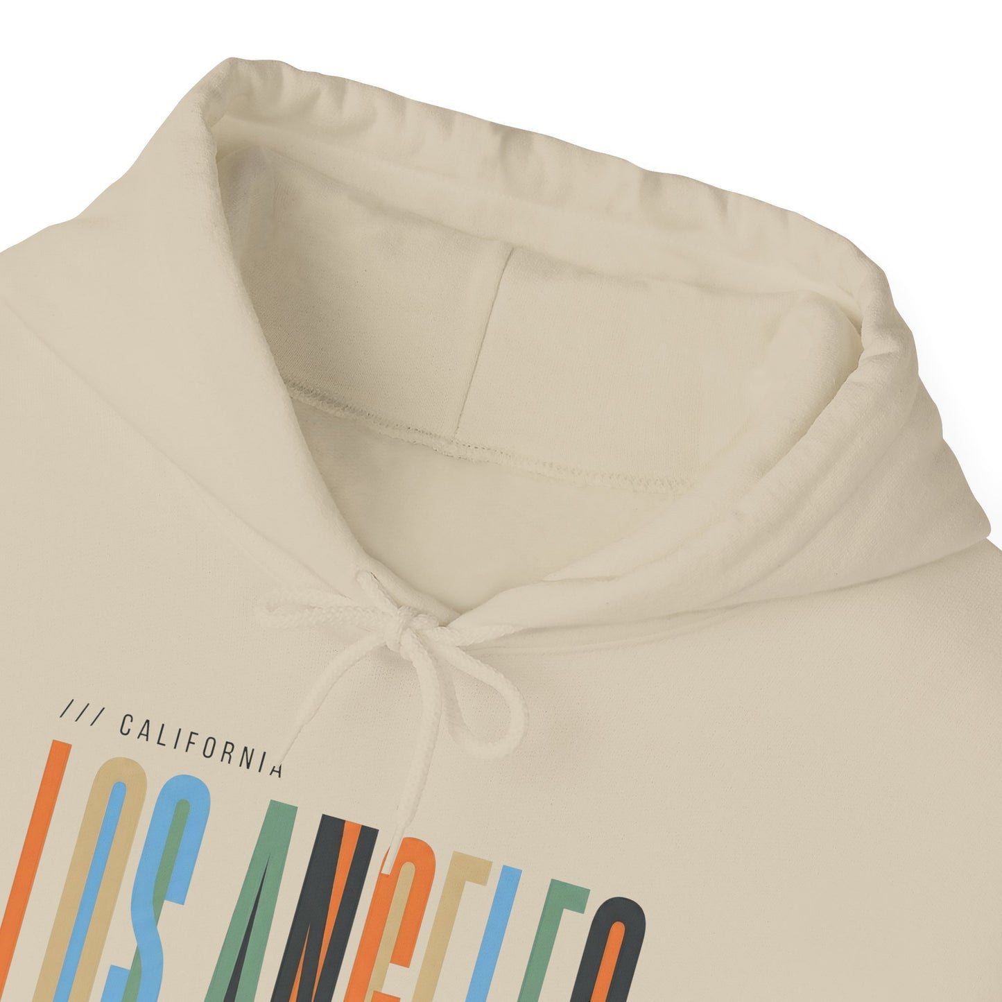 Los Angeles Colorblock Hoodie — Retro City Typography Sweatshirt