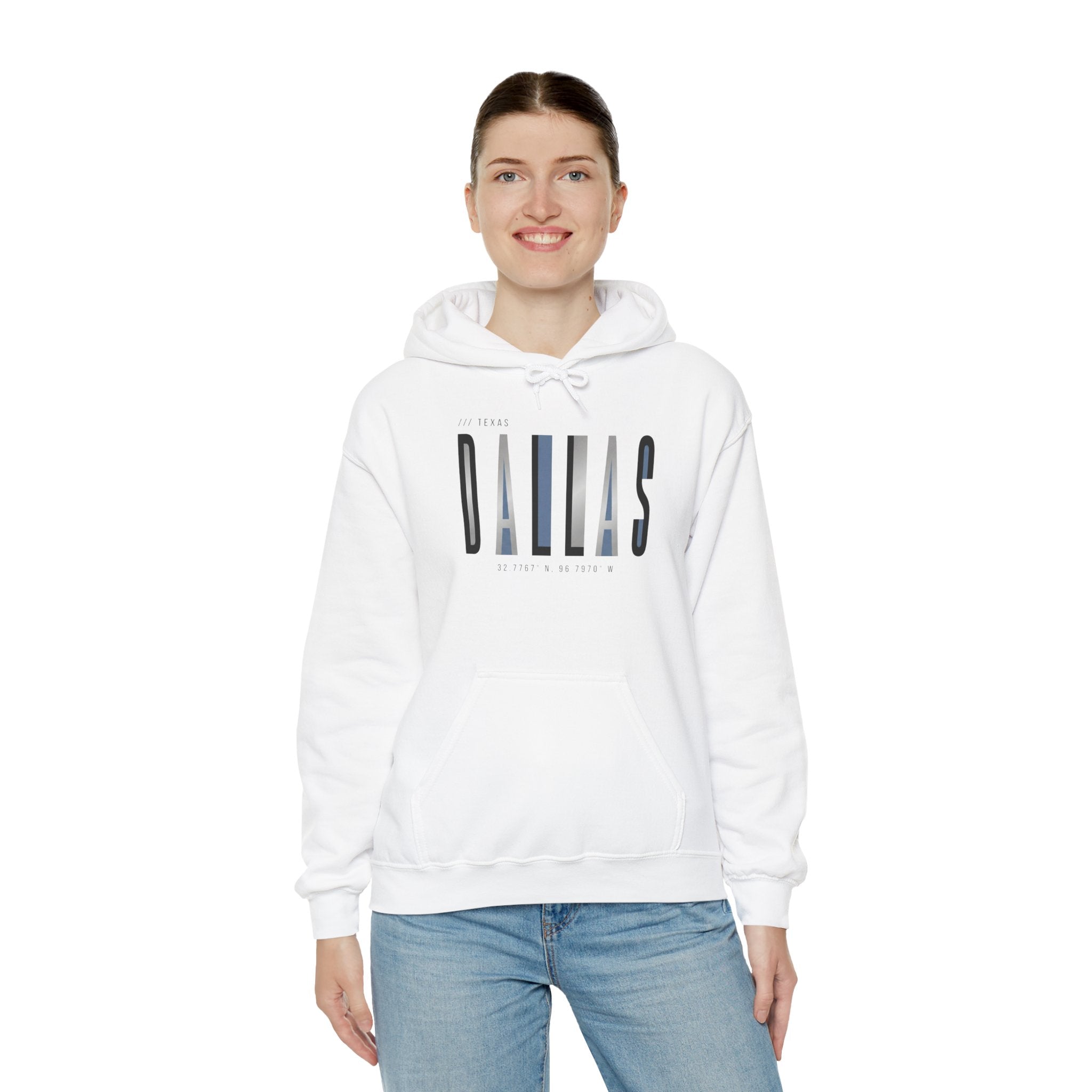Dallas Skyline Hoodie — Modern City Graphic Hooded Sweatshirt