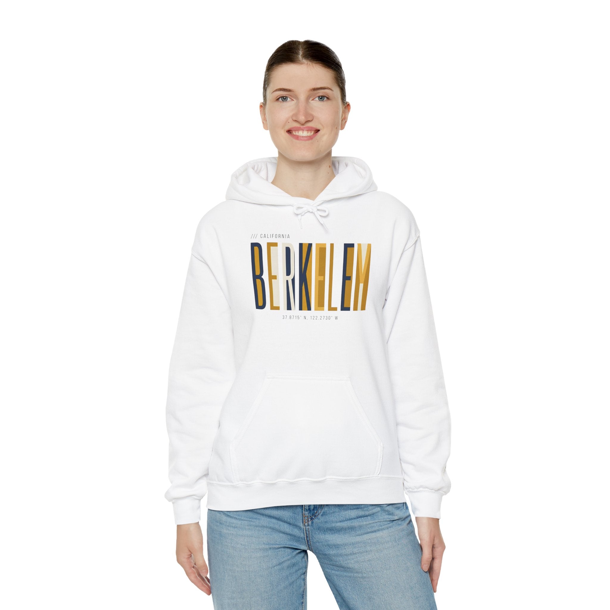 Berkeley Vertical Stripes Hoodie — Modern Collegiate Graphic Sweatshirt
