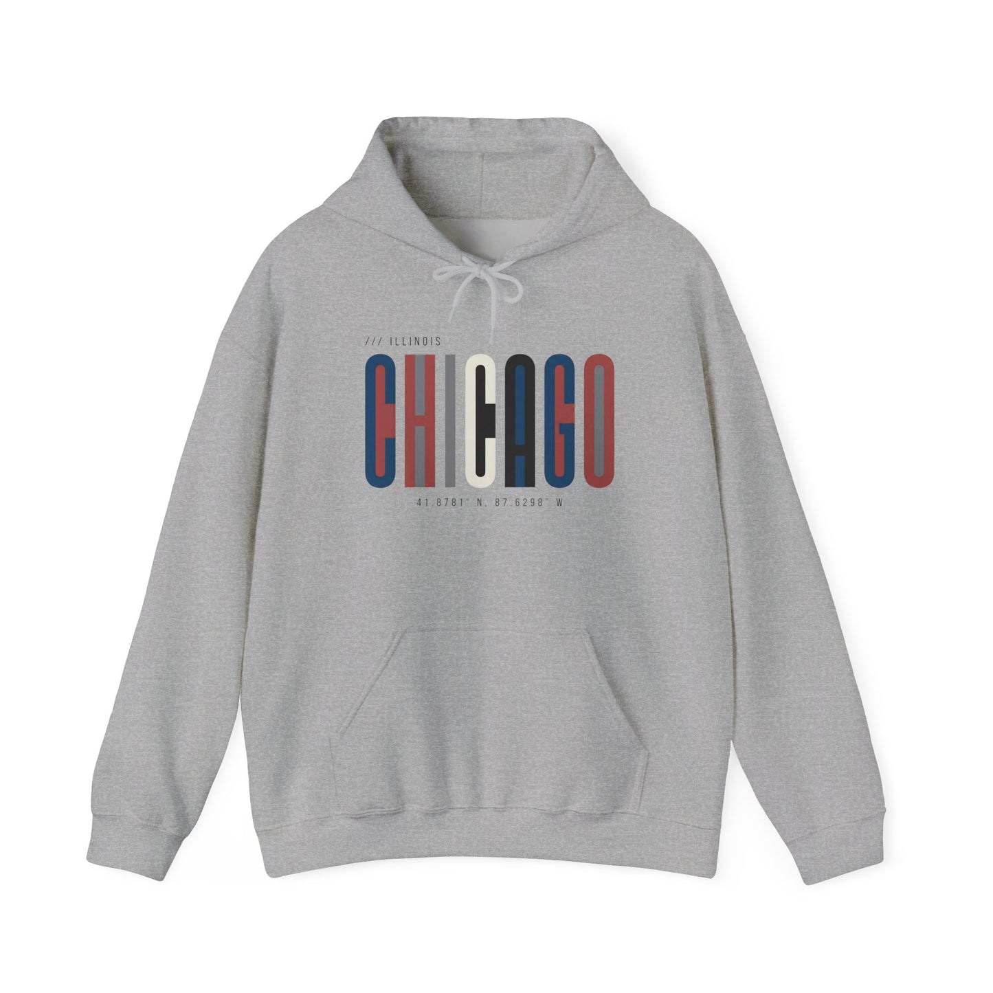 Chicago Retro Block Hoodie – Modern City Skyline Typography