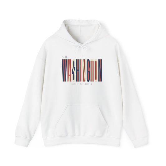 Washington State Retro Stripe Hoodie — Vintage Travel City Pride Sweatshirt