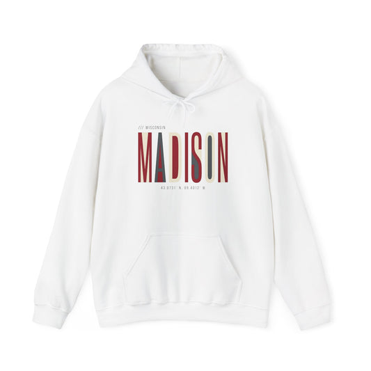 Madison Retro Typography Hoodie — Vintage-Inspired City Name Pullover