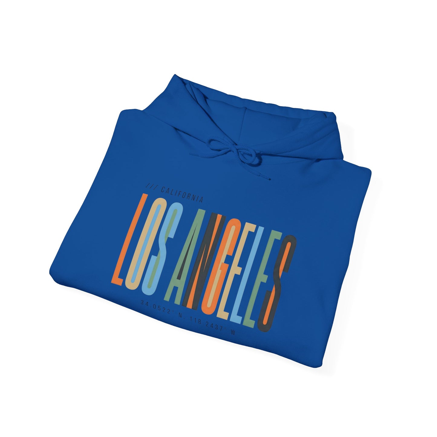 Los Angeles Colorblock Hoodie — Retro City Typography Sweatshirt