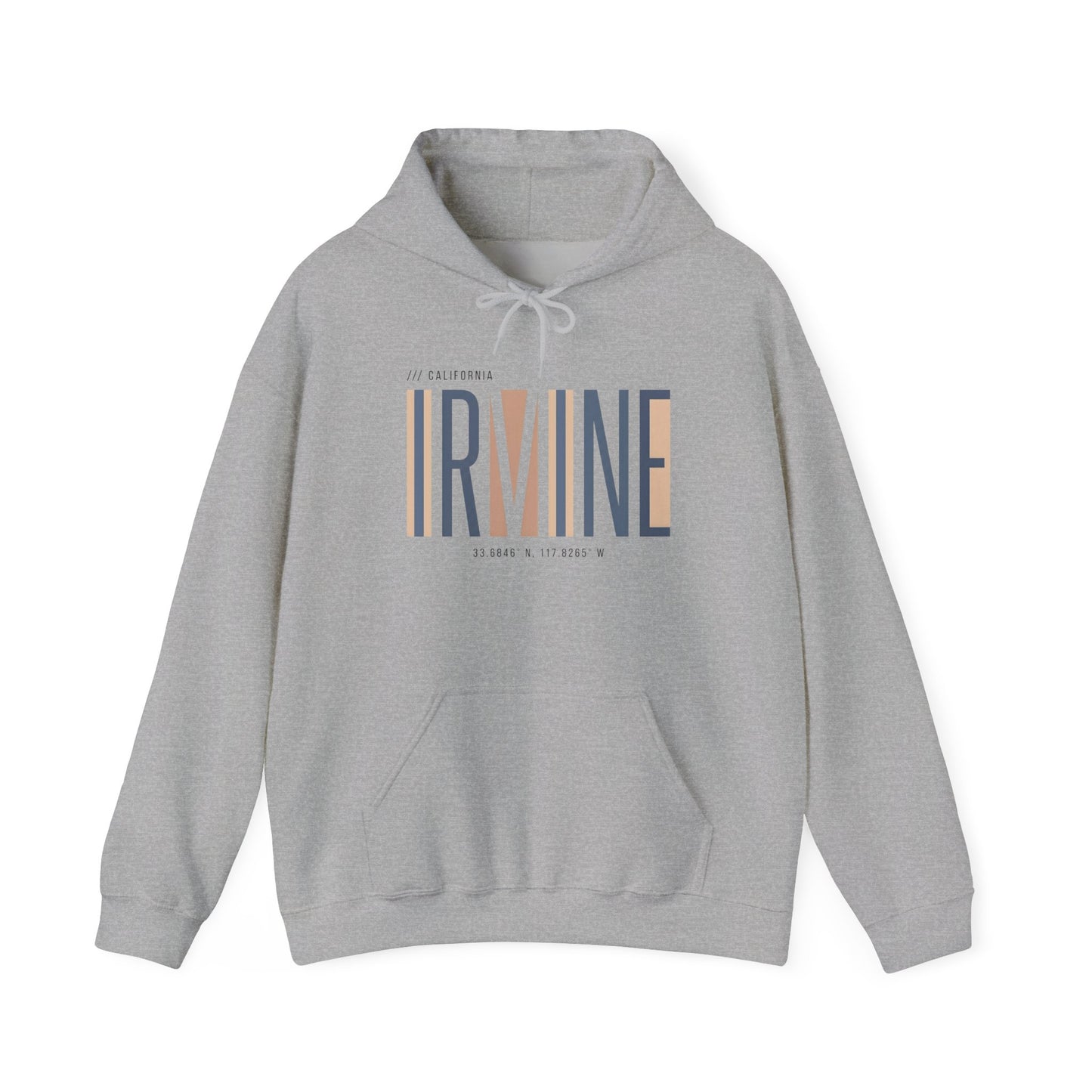 Irvine Modern Stripe Hoodie — Minimal City Name Pullover
