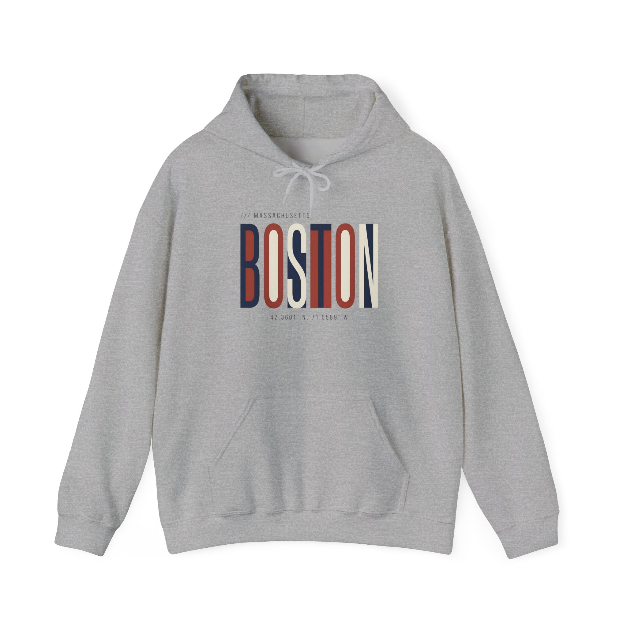 Boston Retro Stripe Hoodie — Vintage City Skyline Sweatshirt