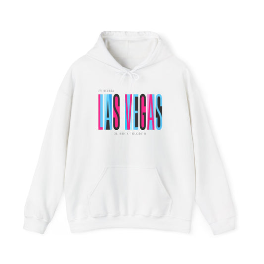 Las Vegas Neon Text Hoodie — Retro Strip Travel Sweatshirt