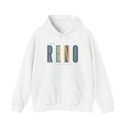 Reno Retro Block Letter Hoodie – Modern City State Pullover