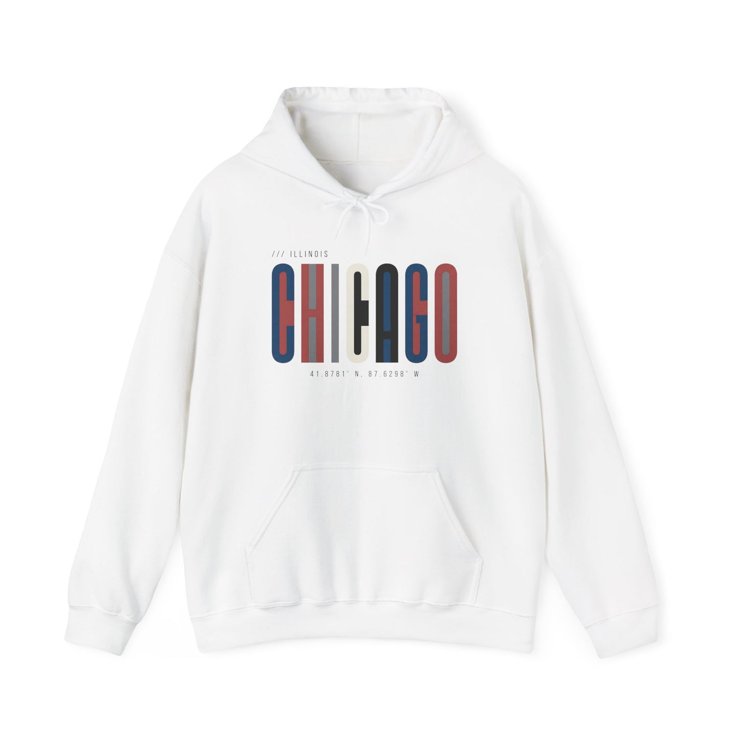 Chicago Retro Block Hoodie – Modern City Skyline Typography