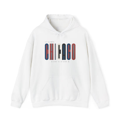 Chicago Retro Block Hoodie – Modern City Skyline Typography