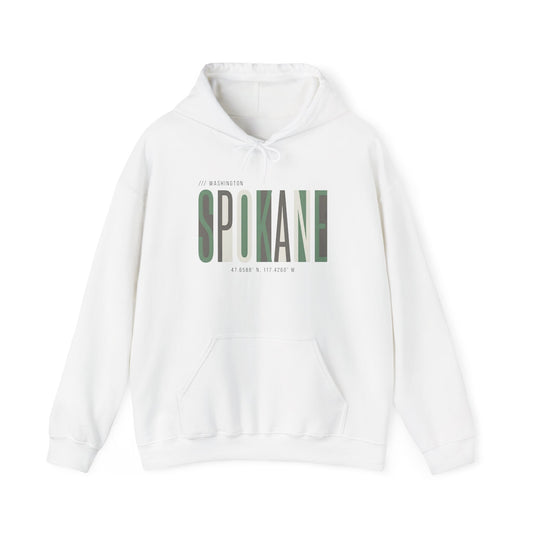 Spokane Retro Skyline Hoodie — Minimal City Name Pullover