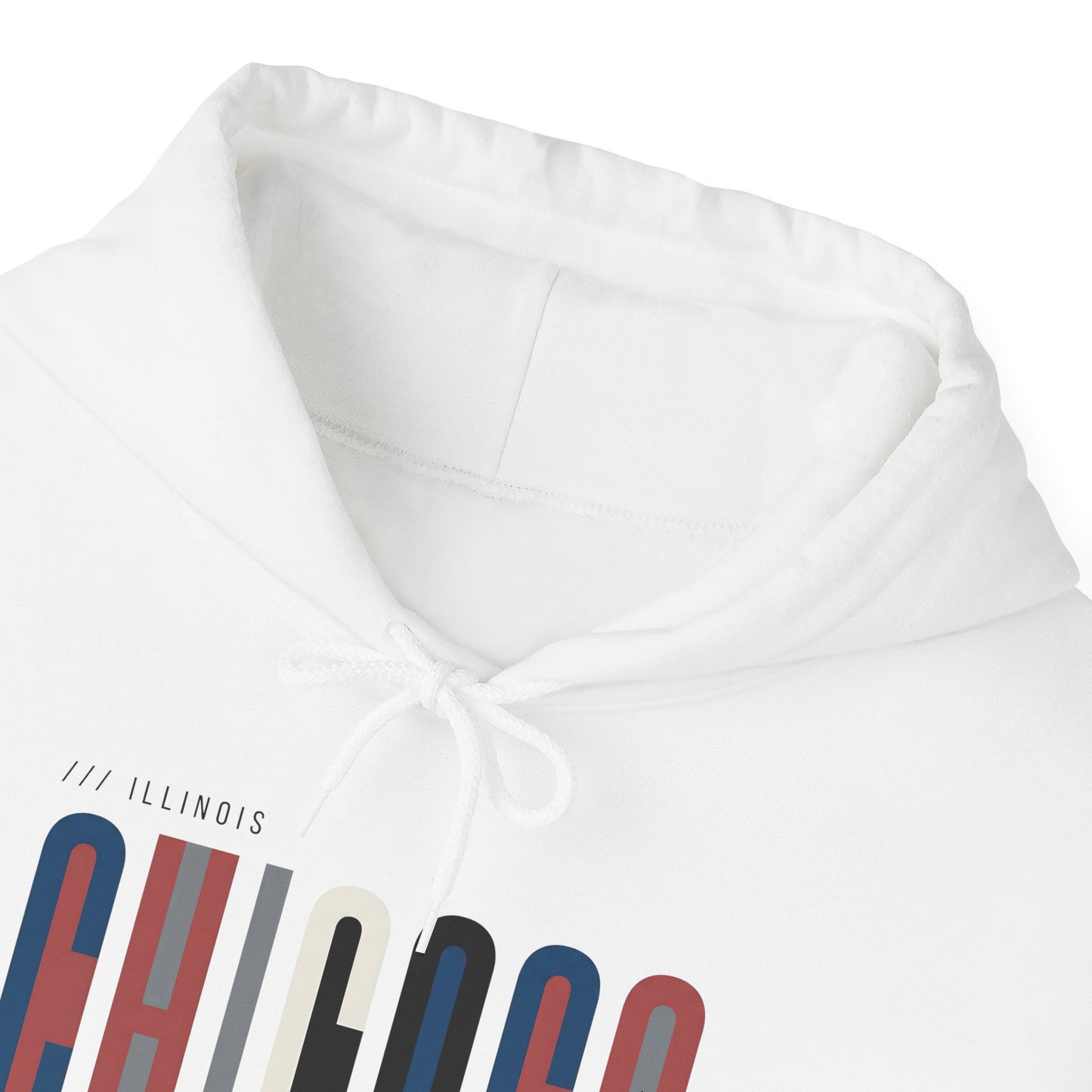 Chicago Retro Block Hoodie – Modern City Skyline Typography