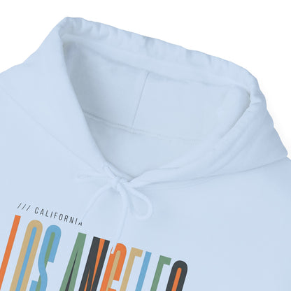Los Angeles Colorblock Hoodie — Retro City Typography Sweatshirt