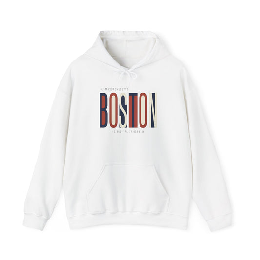 Boston Retro Stripe Hoodie — Vintage City Skyline Sweatshirt