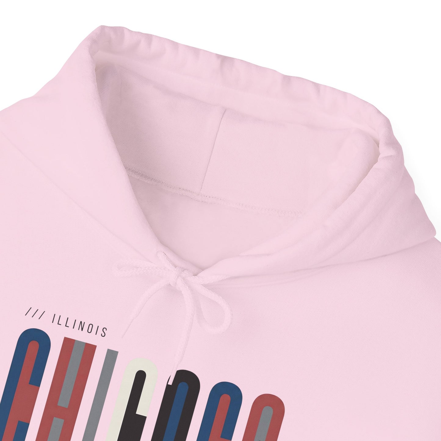 Chicago Retro Block Hoodie – Modern City Skyline Typography