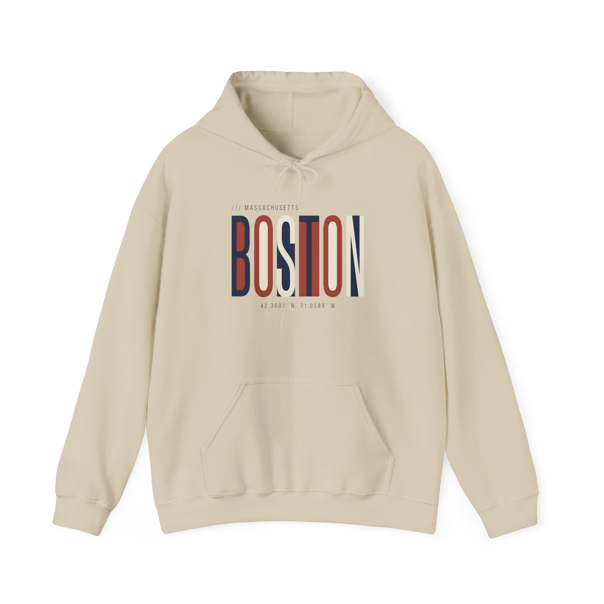Boston Retro Stripe Hoodie — Vintage City Skyline Sweatshirt