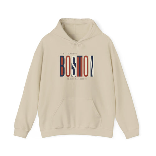 Boston Retro Stripe Hoodie — Vintage City Skyline Sweatshirt