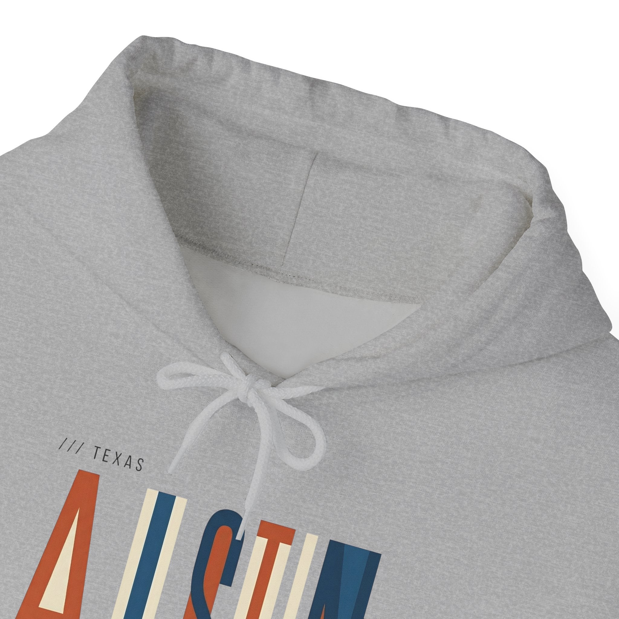 Austin Retro Block Hoodie — Minimalist City Typography Pullover