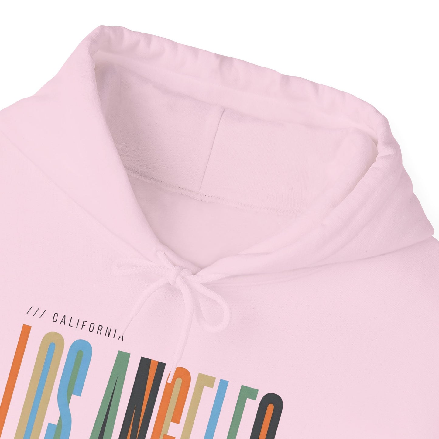 Los Angeles Colorblock Hoodie — Retro City Typography Sweatshirt