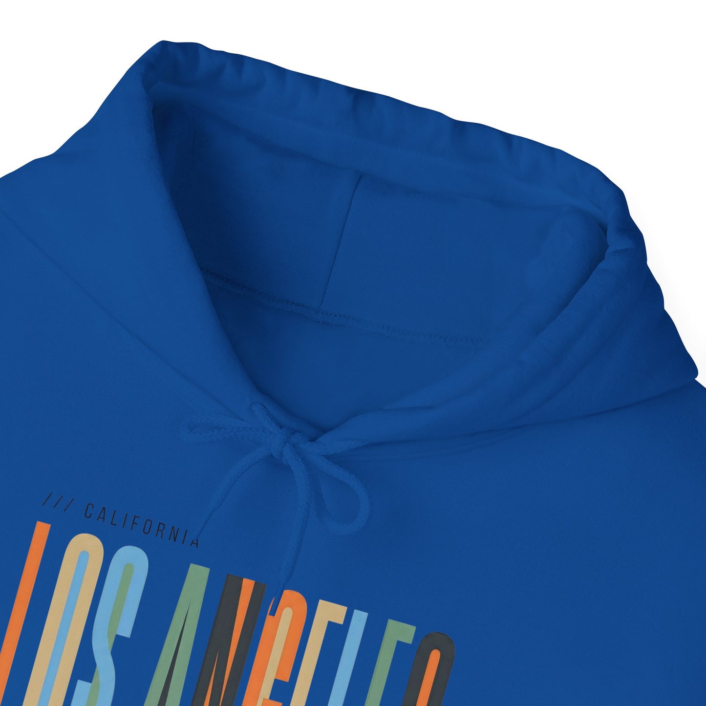 Los Angeles Colorblock Hoodie — Retro City Typography Sweatshirt