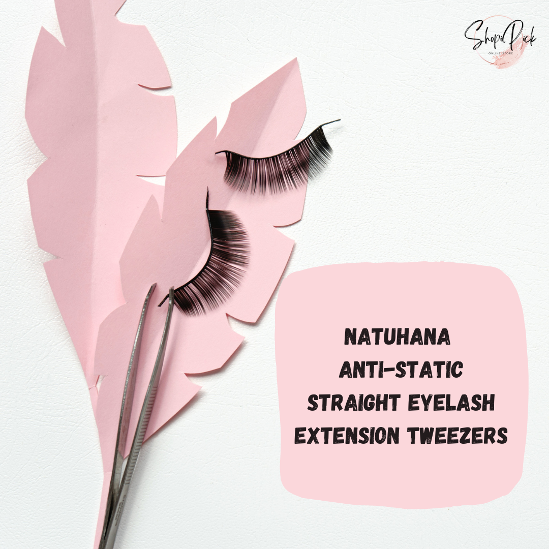 NATUHANA Anti-static Straight Eyelash Extension Tweezers