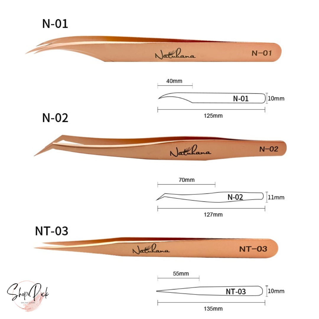 NATUHANA Anti-static Straight Eyelash Extension Tweezers