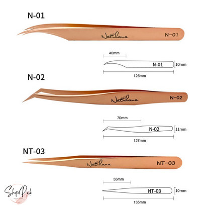 NATUHANA Anti-static Straight Eyelash Extension Tweezers