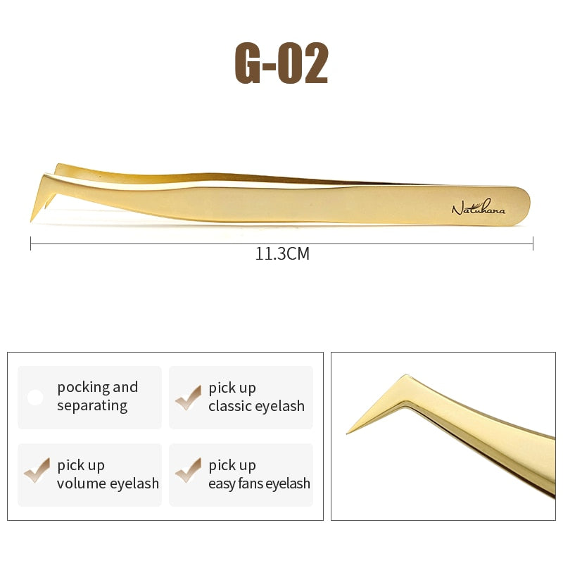 NATUHANA Anti-static Straight Eyelash Extension Tweezers