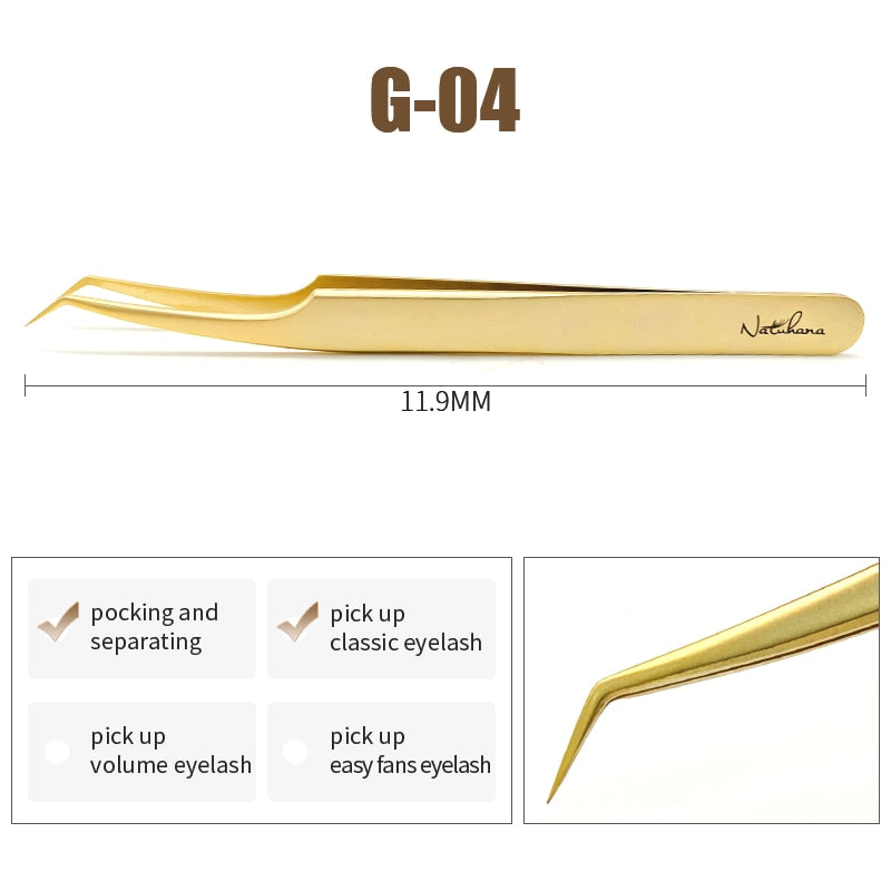 NATUHANA Anti-static Straight Eyelash Extension Tweezers