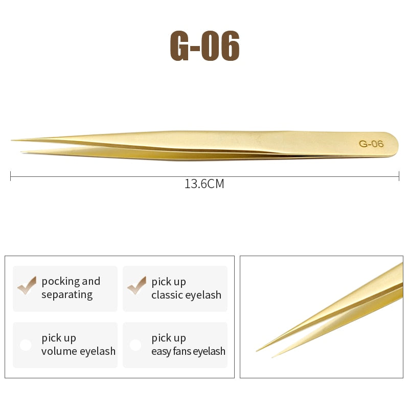 NATUHANA Anti-static Straight Eyelash Extension Tweezers