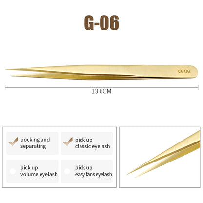 NATUHANA Anti-static Straight Eyelash Extension Tweezers