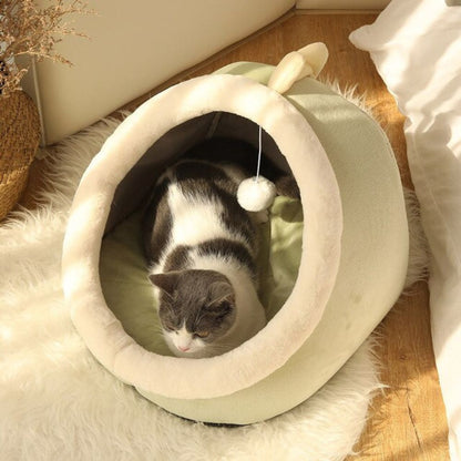 Warm Cat Bed Basket - Green Dragon