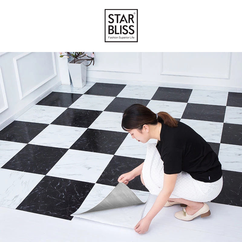 Simulated Marble Tile Floor Sticker