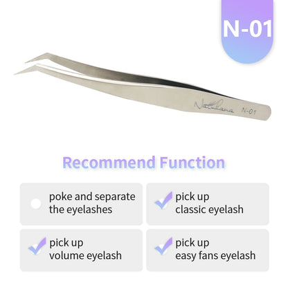 NATUHANA Anti-static Straight Eyelash Extension Tweezers