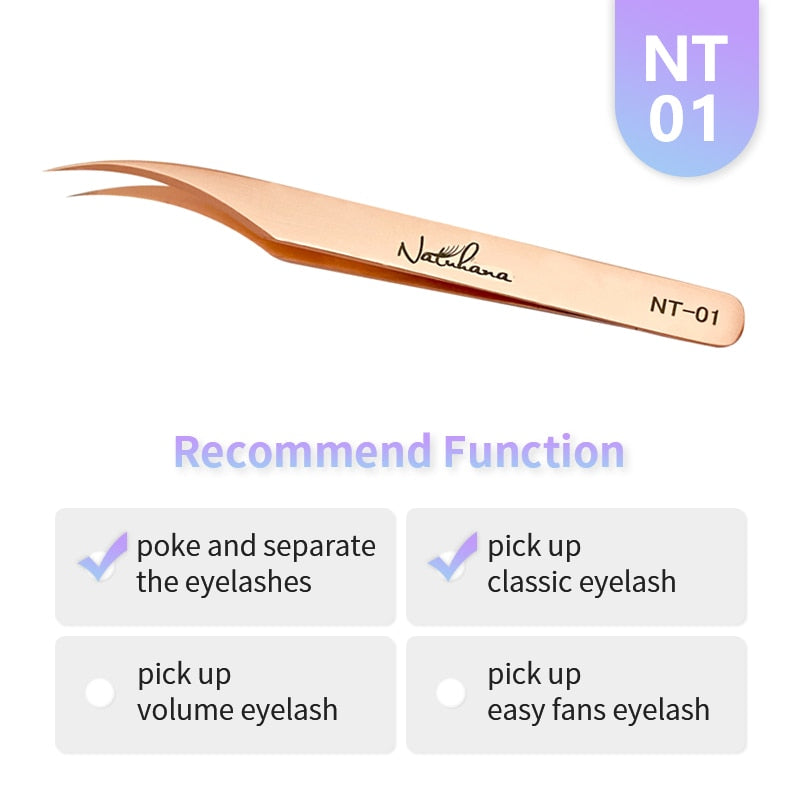 NATUHANA Anti-static Straight Eyelash Extension Tweezers